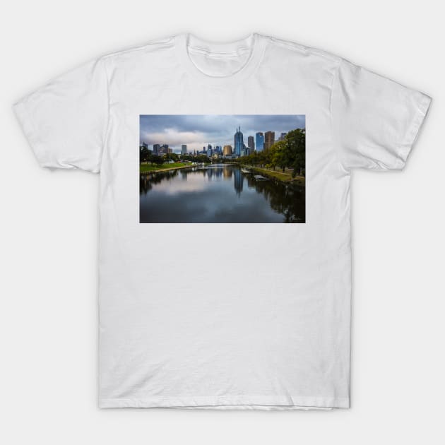 Melbourne from the Swan Street Bridge, Melbourne, Victoria, Australia. T-Shirt by VickiWalsh